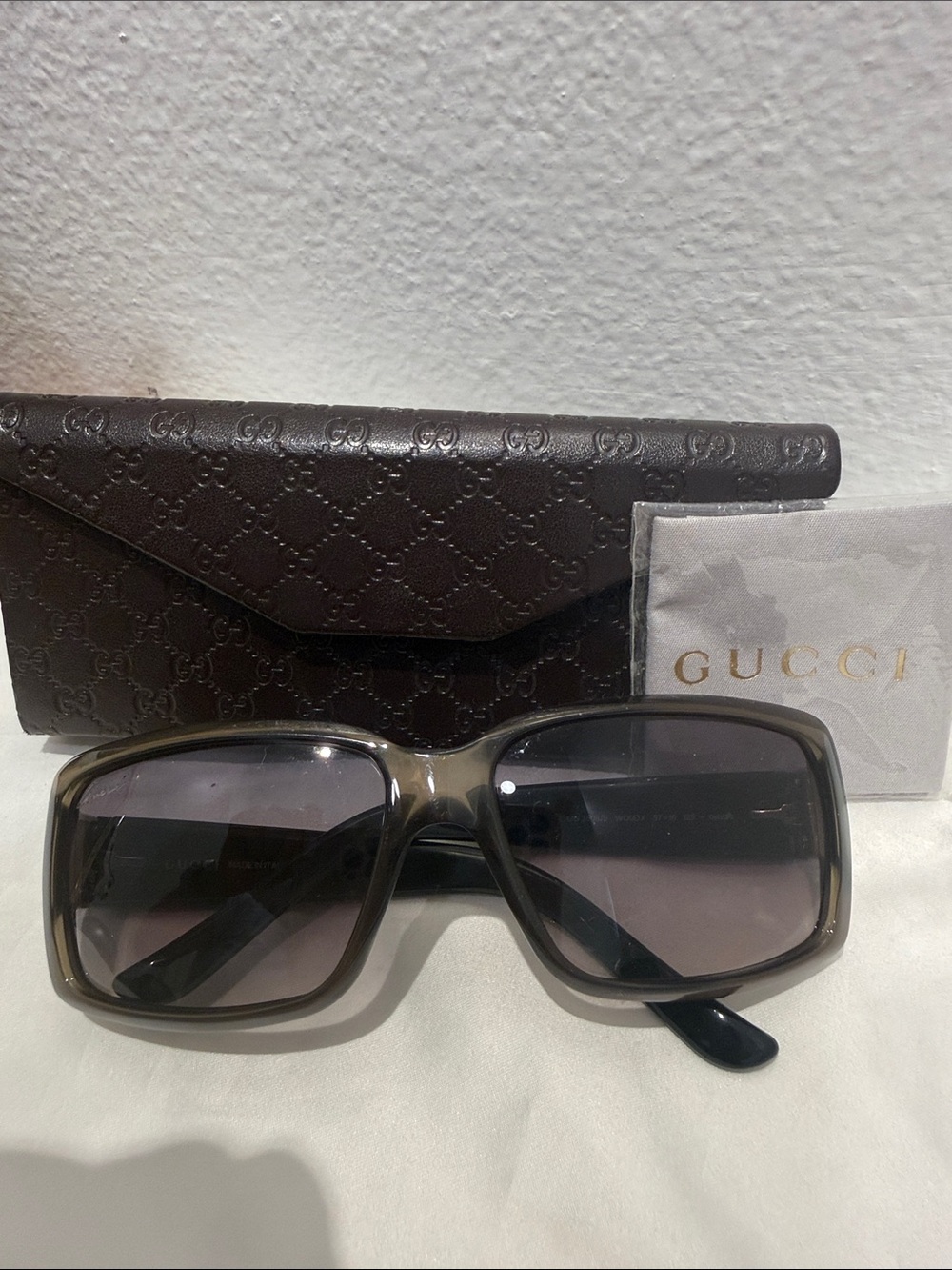 Authentic Gucci Rectangular Gray Gradient Sunglasses